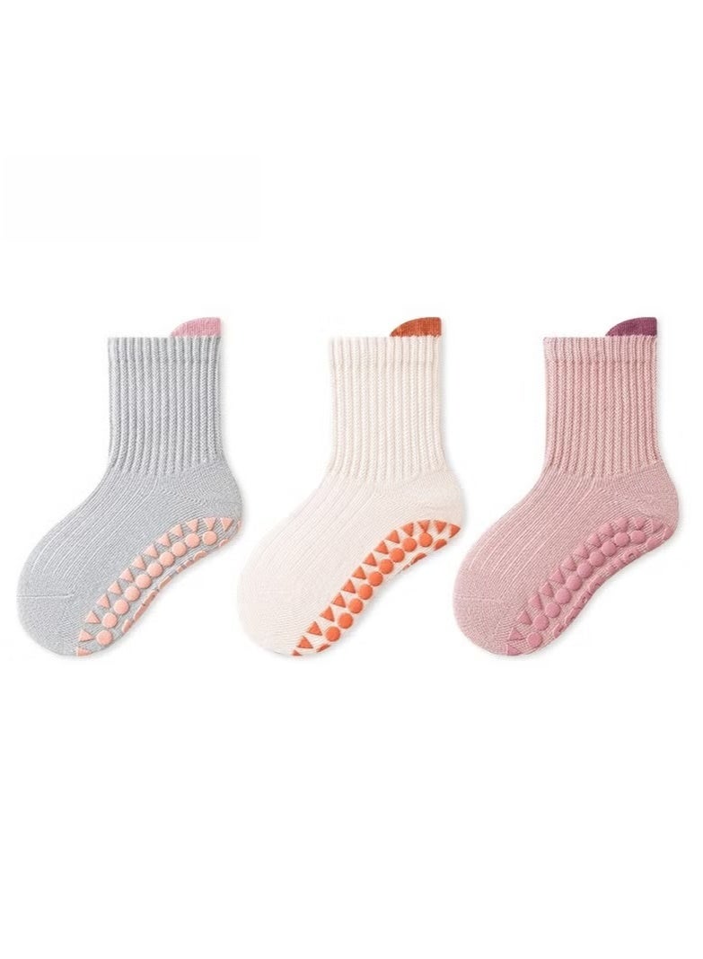 Newborn Anti-slip Glue Loose-top Socks Baby Floor Socks 3 Pairs - Image 1
