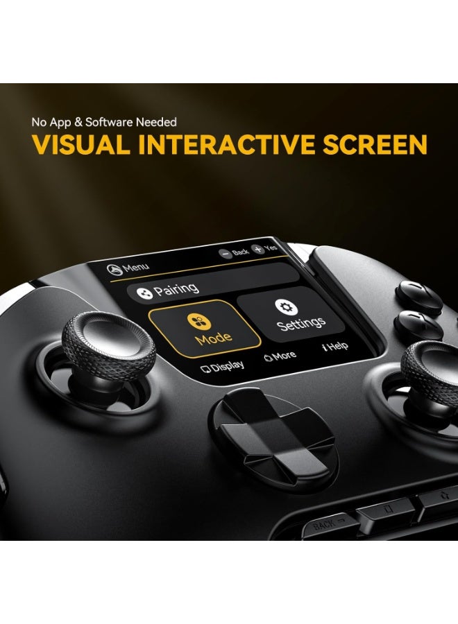 Manba (No Drift) ManbaOne Interactive Screen Wireless Gaming Controller for Switch/PC/iOS/Android,Hall Effect Stick & Trigger,RGB Lighting,Remappable Buttons,1800mAh with Charging Dock - Image 4