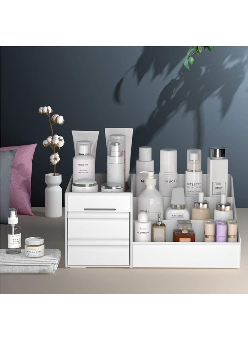 GBEX GBEX Plastic makeup drawer for all your lotions cosmetics and jewelry Drawer Storage Box 2 Mini Drawer Organizer Desktop Office Supplies Cabinet size106 x 63 x 45 inches White Colour Pack of 1  - Image 5