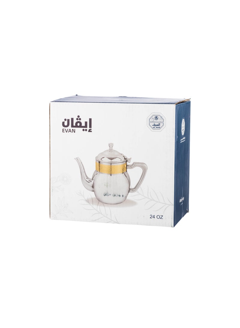 السيف  أبريق شاي ستانلس استيل مع نقش ذهبي من السيف المقاس 680 ملم - Image 4