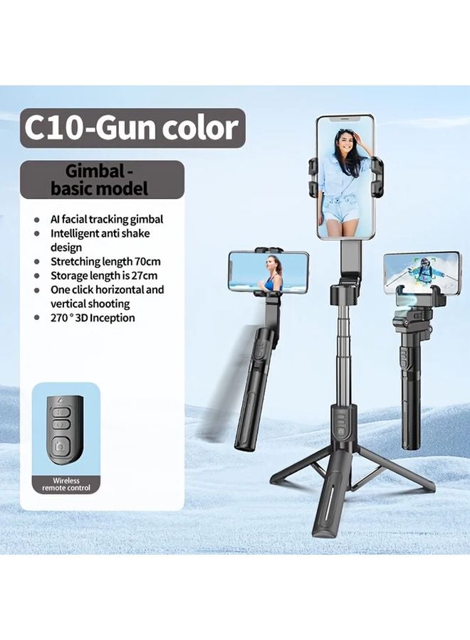 C10 حامل تثبيت الهاتف الذكي مع تتبع الوجه للبث المباشر باللون الأسود - Image 1