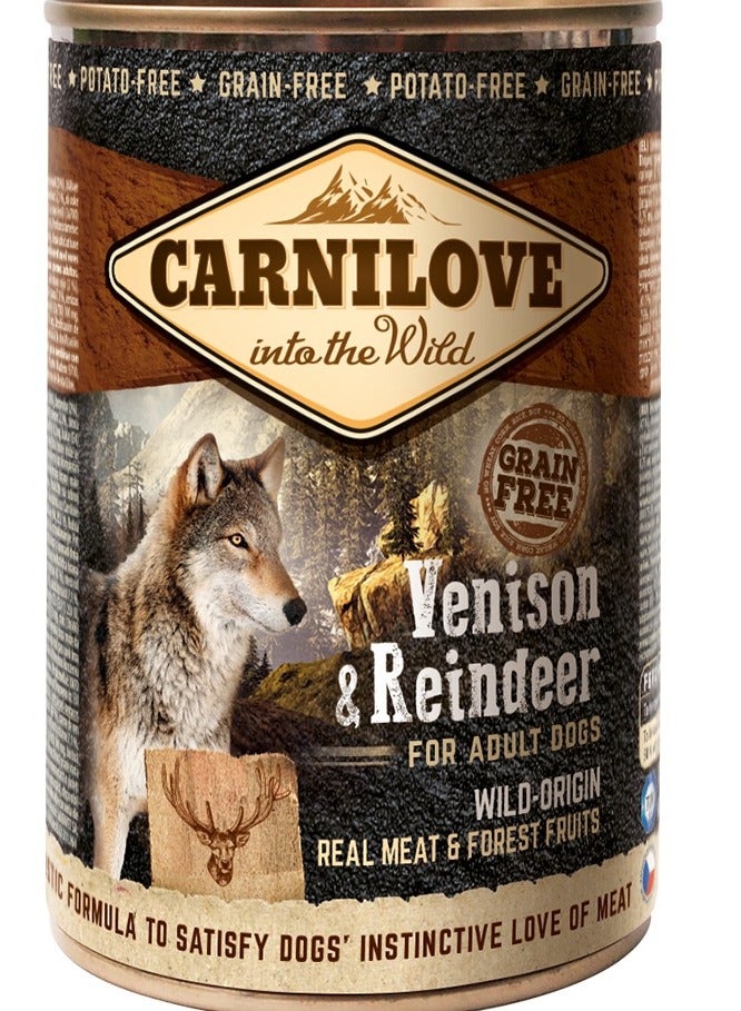 CARNILOVE Venison & Reindeer for Adult Dogs (Wet Food Cans) 400g