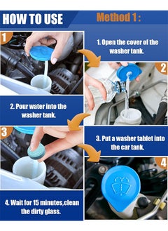 HY 50 Pieces Car Windshield Glass Concentrated Washer Tablets Windshield Washer Fluid Solid Car Effervescent Tablets Glass Solid Wiper Cleaning Tablets for Car Kitchen Window  - Image 4