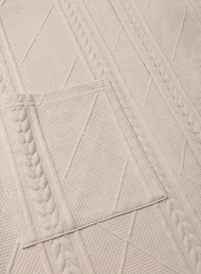 Take Two Take Two Beige Knit Midi Hoodie