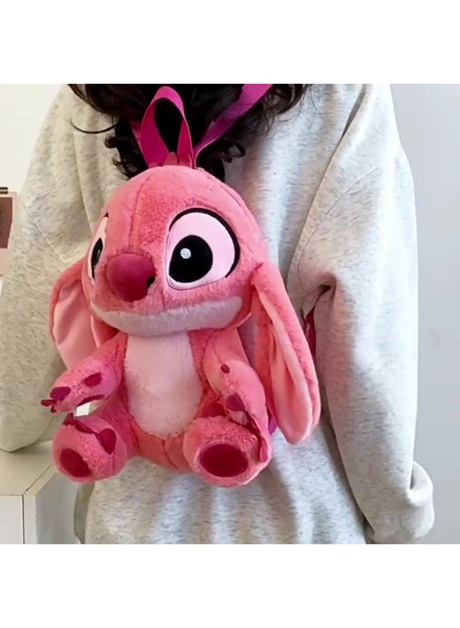 Stitch Plush Backpack,Cartoon doll,School backpack bag Pink  28cm - Image 2