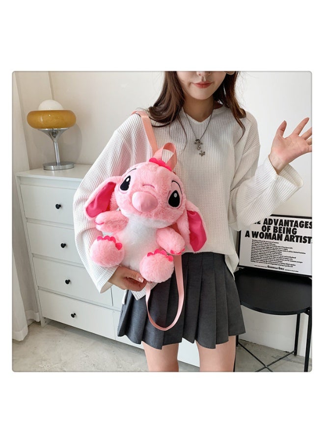Stitch Plush Backpack,Cartoon doll,School backpack bag Pink  28cm - Image 3