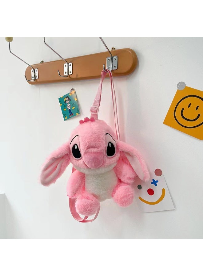 Stitch Plush Backpack,Cartoon doll,School backpack bag Pink  28cm - Image 1