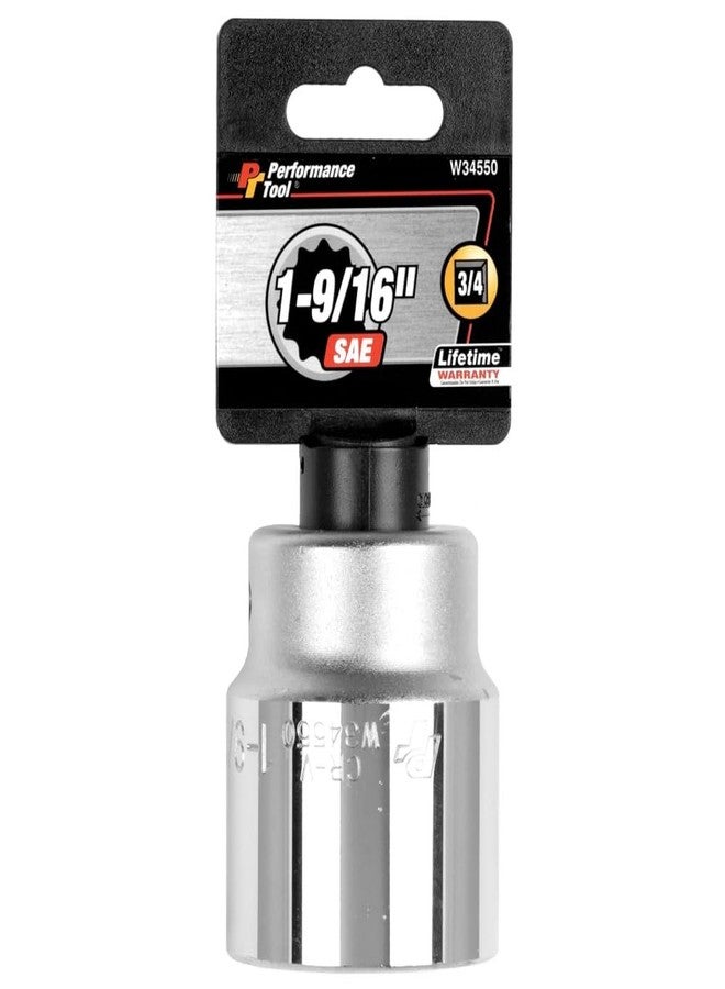 بيرفورمانس تول أداة الأداء W34550، مقبس قياسي SAE ذو 12 نقطة، مقاس 1-9/16 بوصة، محرك 3/4 بوصة - Image 2