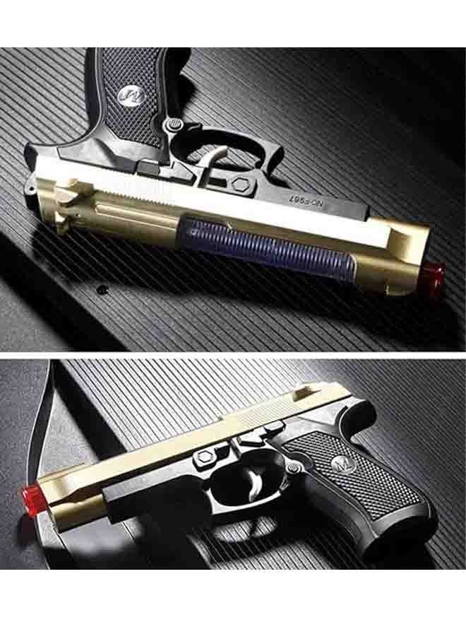 MJ - M9 Pistol Replica Toy Gun with Sounds Lights & Vibration Battery - Image 1