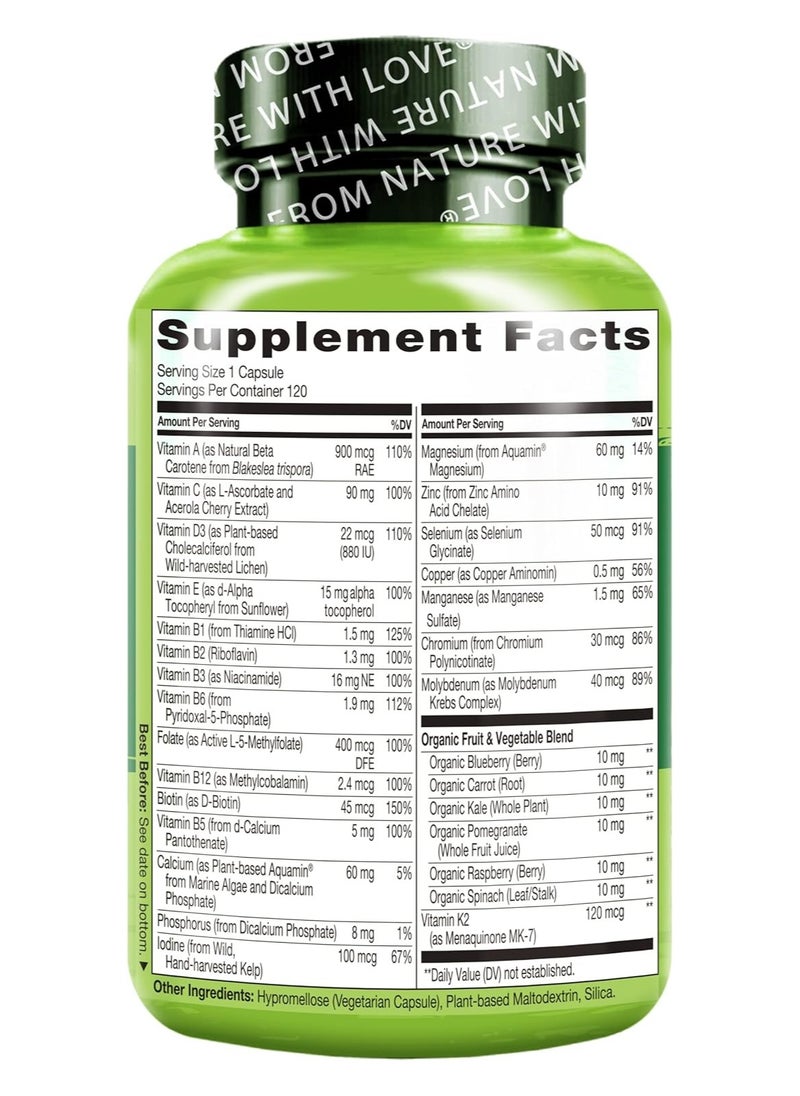 NATURELO - One Daily Multivitamin for Women 50+ Dietary Supplement Formulated to Support Bone, Heart & Brain Health - 120 Capsules - Image 1