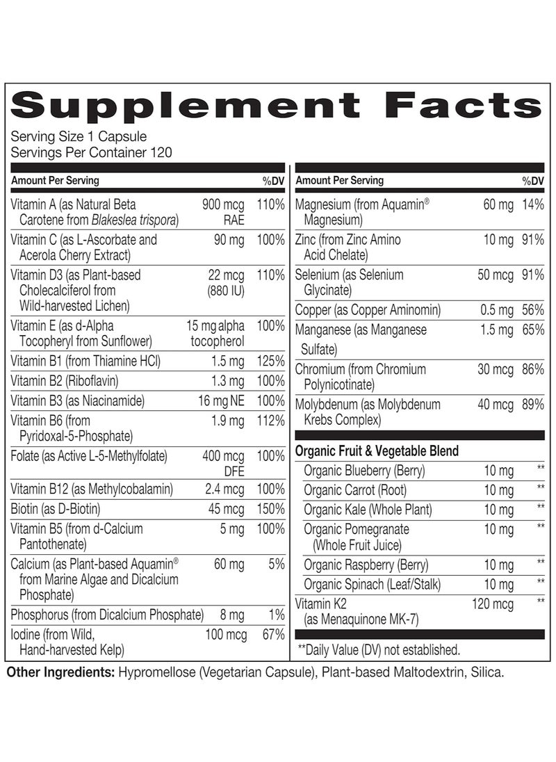 NATURELO - One Daily Multivitamin for Women 50+ Dietary Supplement Formulated to Support Bone, Heart & Brain Health - 120 Capsules - Image 1