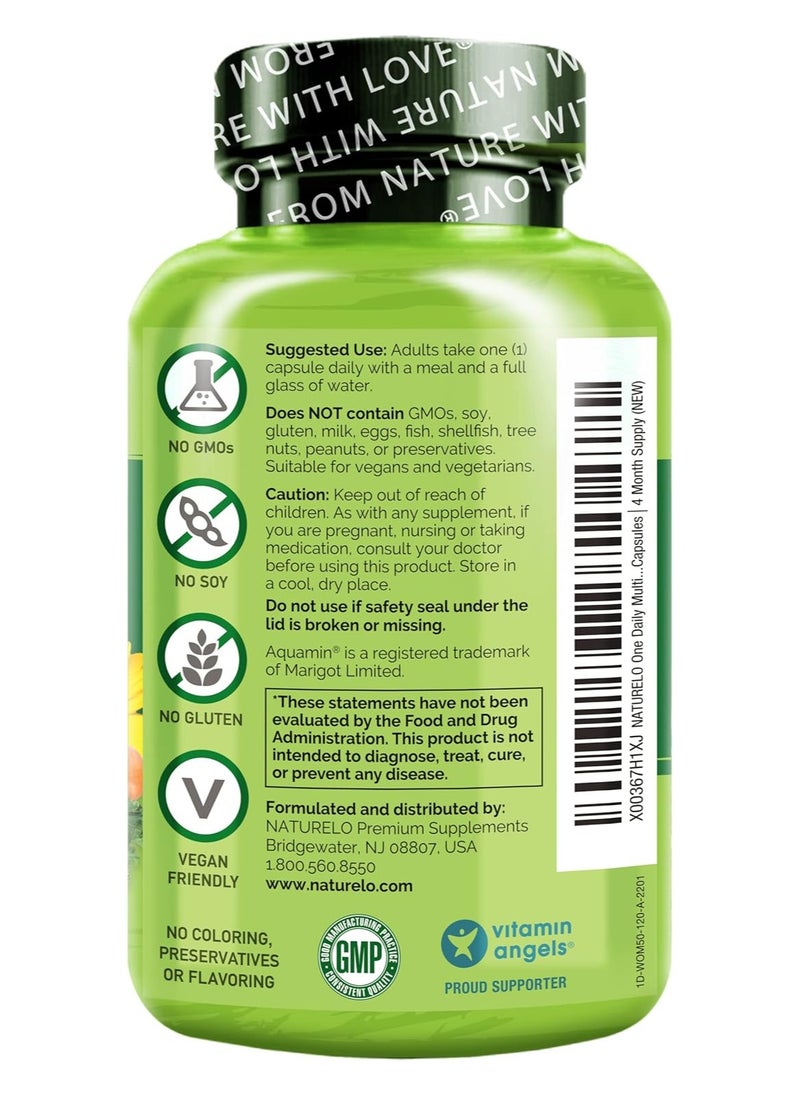 NATURELO - One Daily Multivitamin for Women 50+ Dietary Supplement Formulated to Support Bone, Heart & Brain Health - 120 Capsules - Image 1