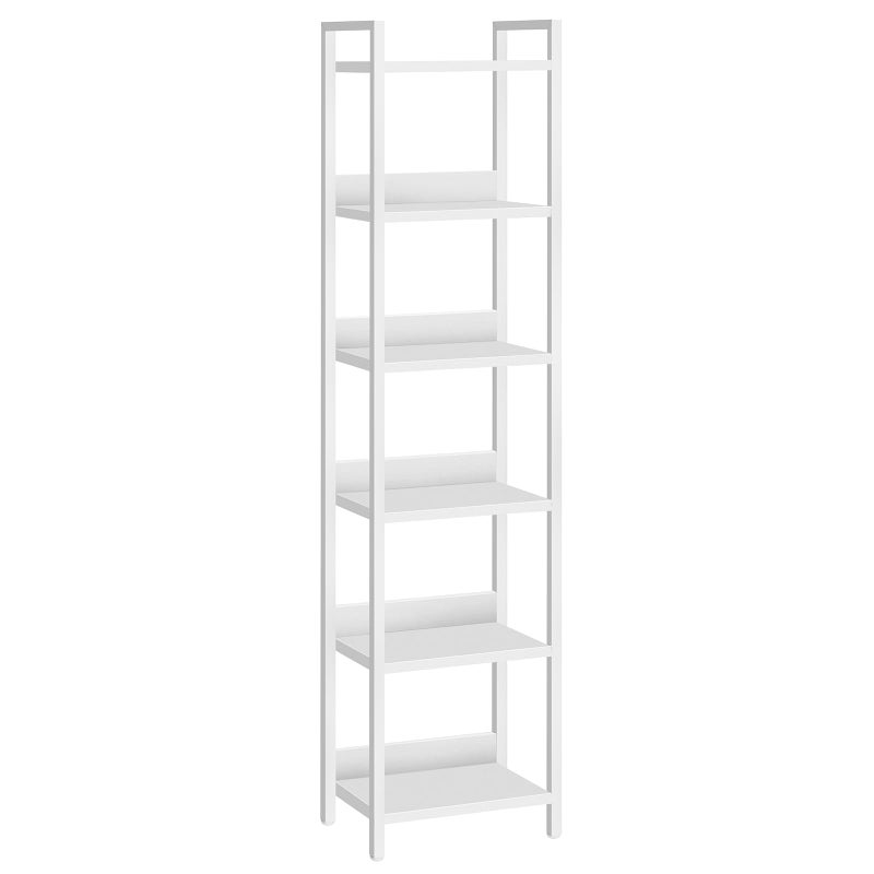 MAHANCRIS Bookshelf, 6-Tier Bookcase, Standing Book Shelf for Small Space, Storage Shelf Organizer, for Living Room, Bedroom, Study, Balcony, White BKBW6601 - Image 1