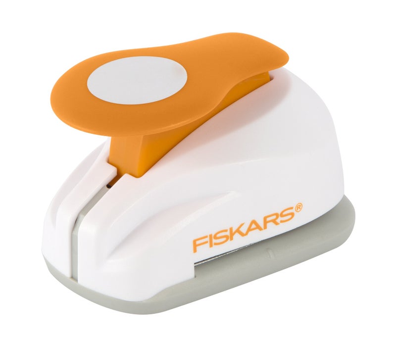 Fiskars Medium Lever Punch Circle Plastic WhiteOrange - Image 2