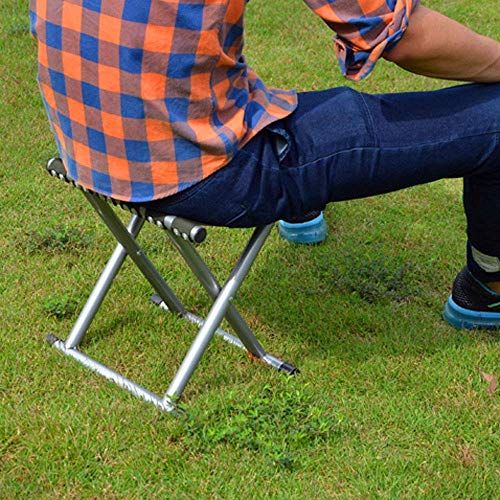 VIHAX Folding Stool, Outdoor Small Horse Portable Military Household Stool Picnic Fishing Stool, Blue Camping Folding Stool Outdoor Garden Fordable Luxury Director Portable Beach (Color : Blue) - Image 5