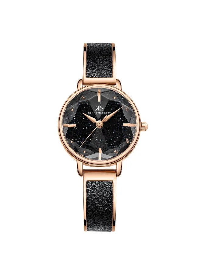 KENNETH SCOTT Kenneth Scott K23503-RBBB Women's Analog Display Watch & Alloy Strap Black