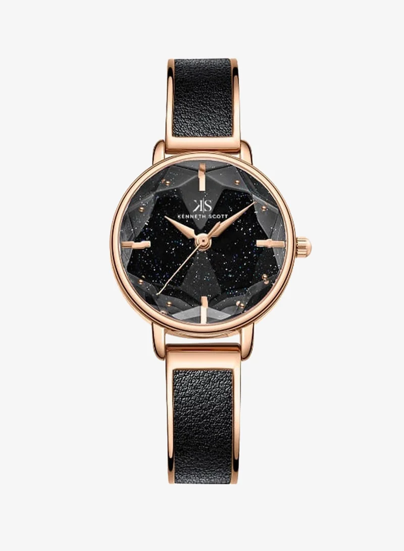 Kenneth Scott Kenneth Scott K23503-RBBB Women's Analog Display Watch & Alloy Strap Black