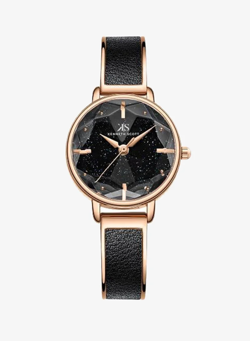 Kenneth Scott Kenneth Scott K23503-RBBB Women's Analog Display Watch & Alloy Strap Black