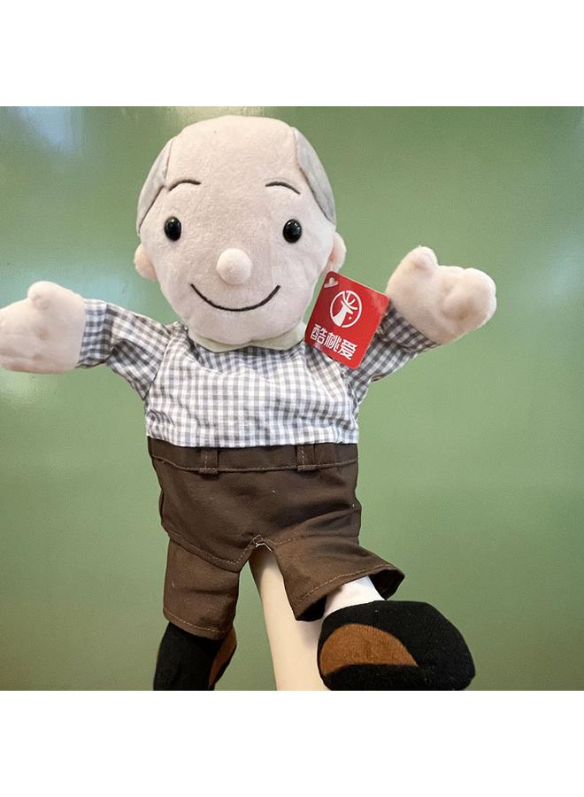 Bluejw Plush Figure Hand Puppet Toy Grandpa Primary School Early Education Parent-child Gloves Farmer In Stock Wholesale Teaching  - Image 1