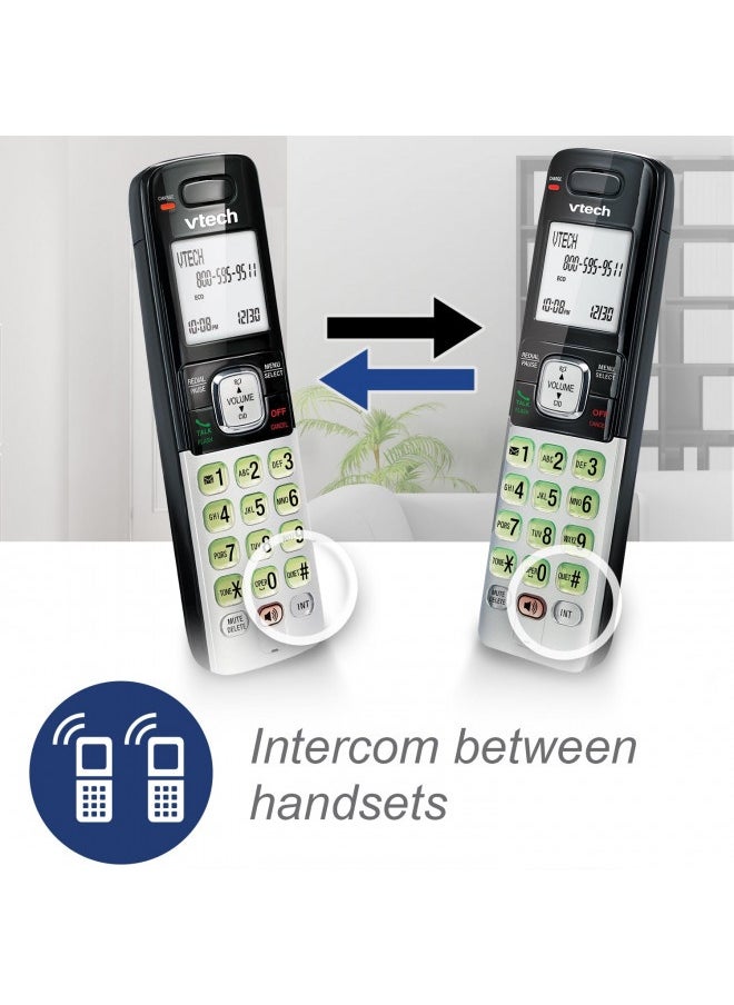 vtech - Vtech Cs6719-2 2-Handset Expandable Cordless Phone With Caller Id/Call Waiting, Handset Intercom And Backlit Display/Keypad, Silver - Image 1