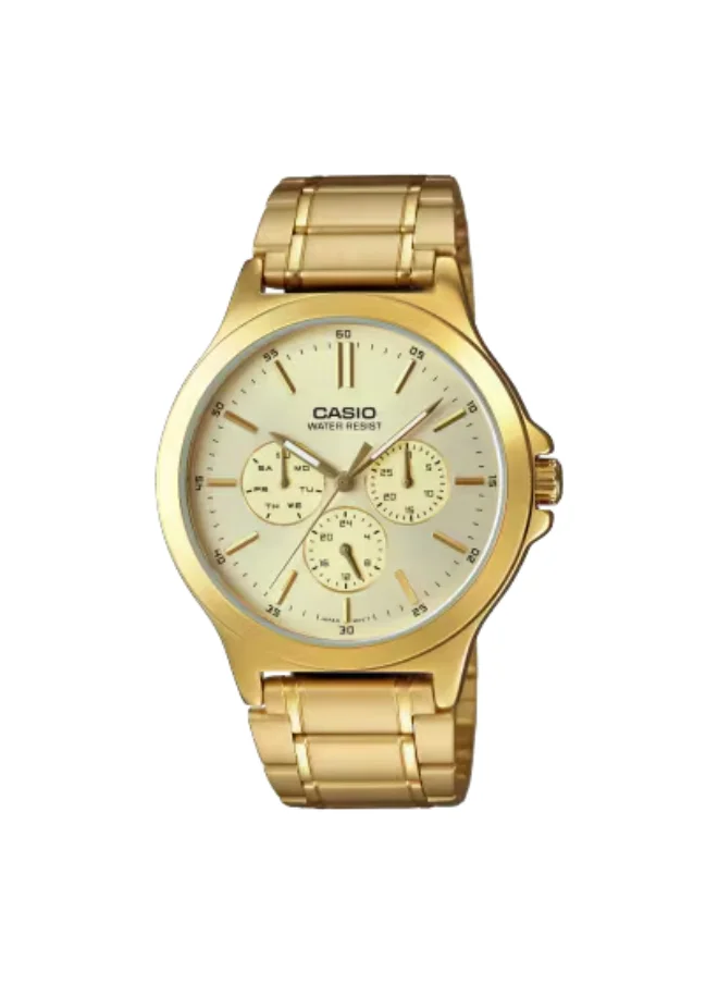 كاسيو Men's Analog Display Watch With Gold Stainless Steel Strap - MTP-V300G-9A