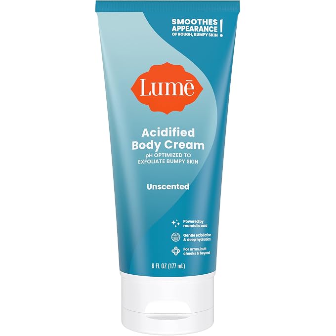 Lume (Unscented) - Acidified Body Cream - Smooth Appearance of Rough, Bumpy Skin - Paraben Free, Lanolin Free, Skin Safe - 177ml (Unscented) - Image 1