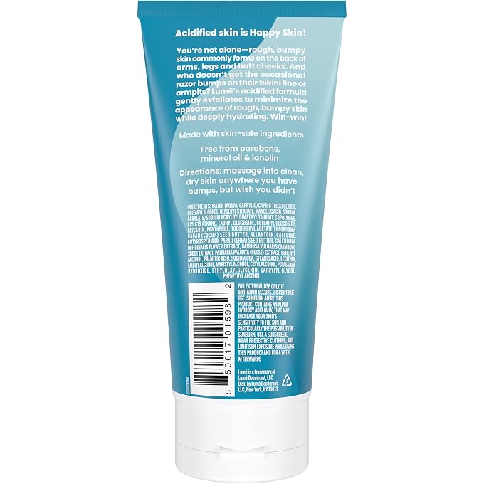 Lume (Unscented) - Acidified Body Cream - Smooth Appearance of Rough, Bumpy Skin - Paraben Free, Lanolin Free, Skin Safe - 177ml (Unscented) - Image 2