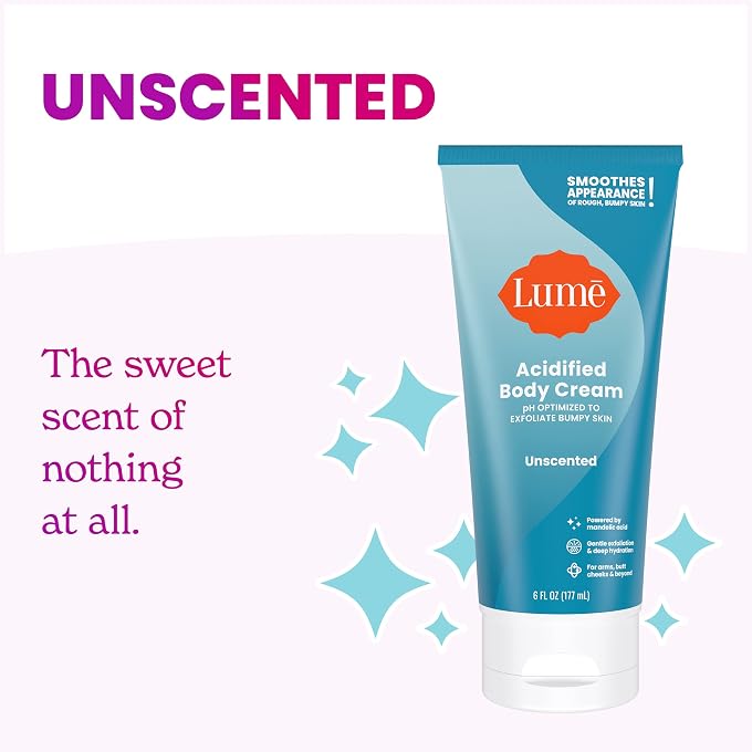 Lume (Unscented) - Acidified Body Cream - Smooth Appearance of Rough, Bumpy Skin - Paraben Free, Lanolin Free, Skin Safe - 177ml (Unscented) - Image 3