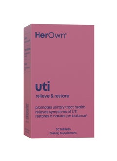 Her Own her own UTI, Helps Restore pH Balance, Supports Vaginal Flora and Balance, Promotes Urinary Health, 7 Strain Probiotic Blend, Shelf Stable, Gluten and Soy Free, Vegan, 30 Capsules, 30 Servings  - Image 1