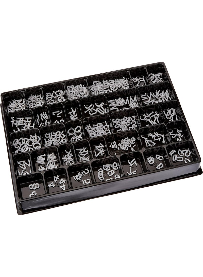 GBC Quartet Characters for Felt Letter Boards, 0.5 Inch, Helvetica, White, 300 Letters, Numbers and Symbols (4421)  - Image 1
