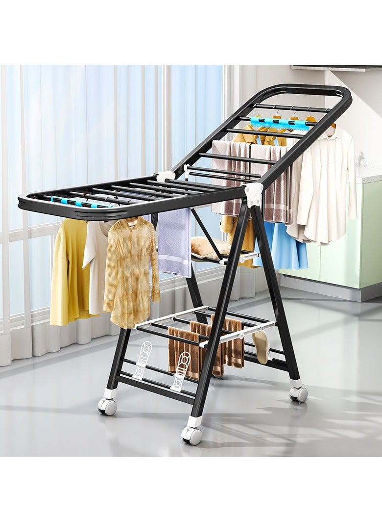 Clothes drying rack floor folding wing-shaped household clothes drying pole - Image 1