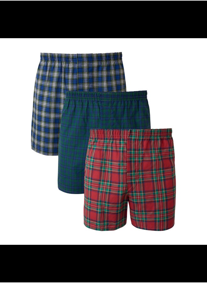 Hanes Boxer Mens Hanes P3 Tartan WM Footprint 833P3  - Image 5