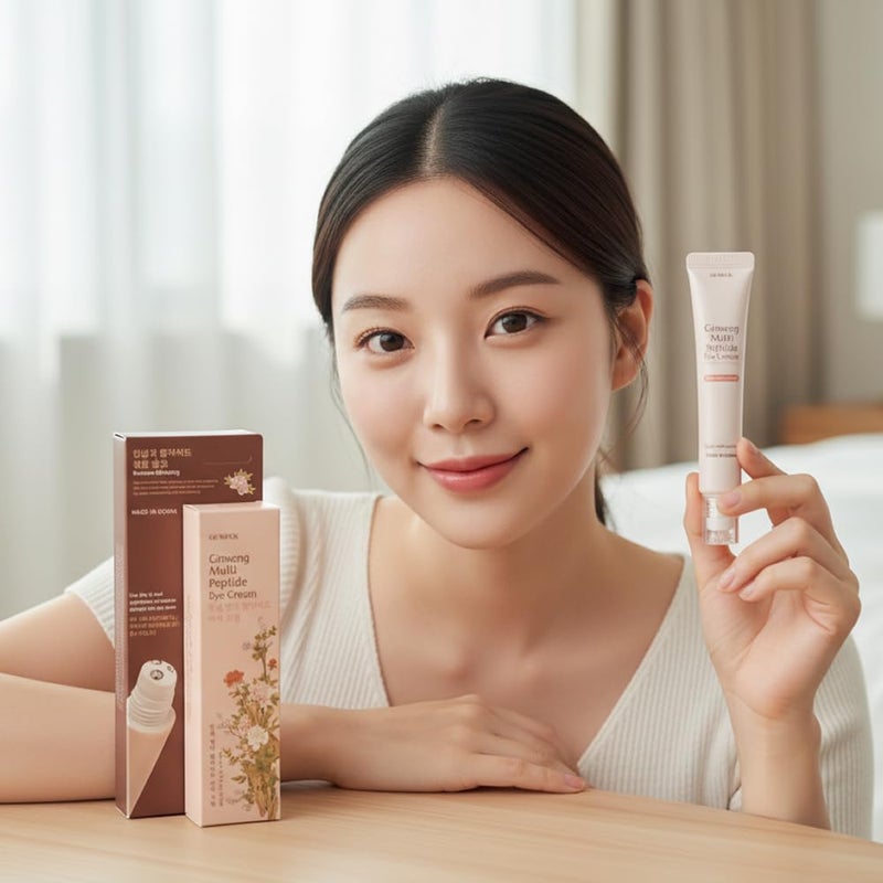Glamfox Ginseng Multi Peptide Eye Cream with Massage Roller, 30ml - Image 2