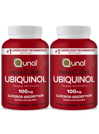 Ubiquinol CoQ10 Softgels, Qunol Mega Ubiquinol 100mg - Superior Absorption Heart Health And Healthy Blood Pressure Levels, 4 Month Supply - 60 Count, Pack of 2 - pzsku/ZE3406105C56ED716BA4BZ/45/_/1689271975/0949bc57-f5b6-4e1c-bc53-b33baaaf330a