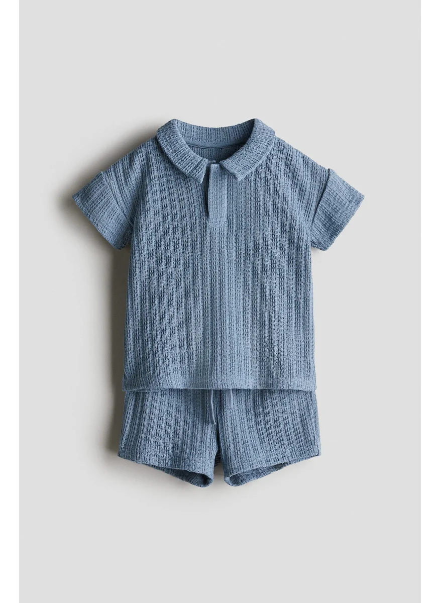 اتش اند ام 2-Piece Polo Shirt And Shorts Set