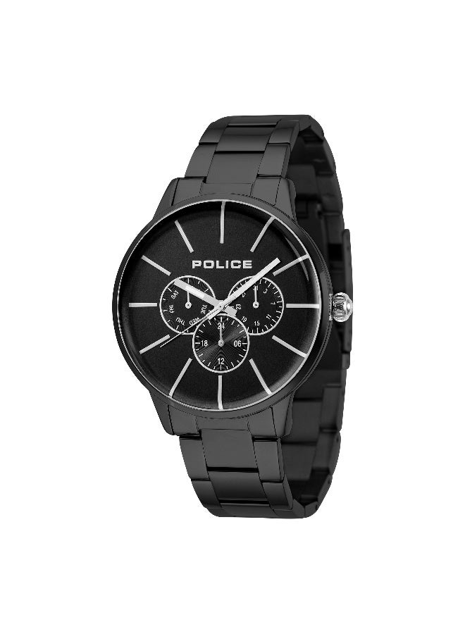 Men Swift Gunmetal Stainless Steel Bracelet Multifunction Watch for Men, 49mm