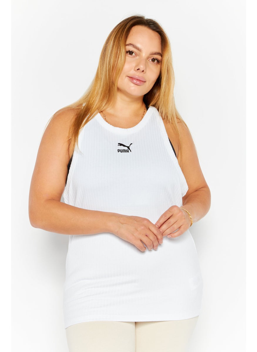 PUMA Women Slim Fit Sleeveless Training Tank Top, White  - Image 1
