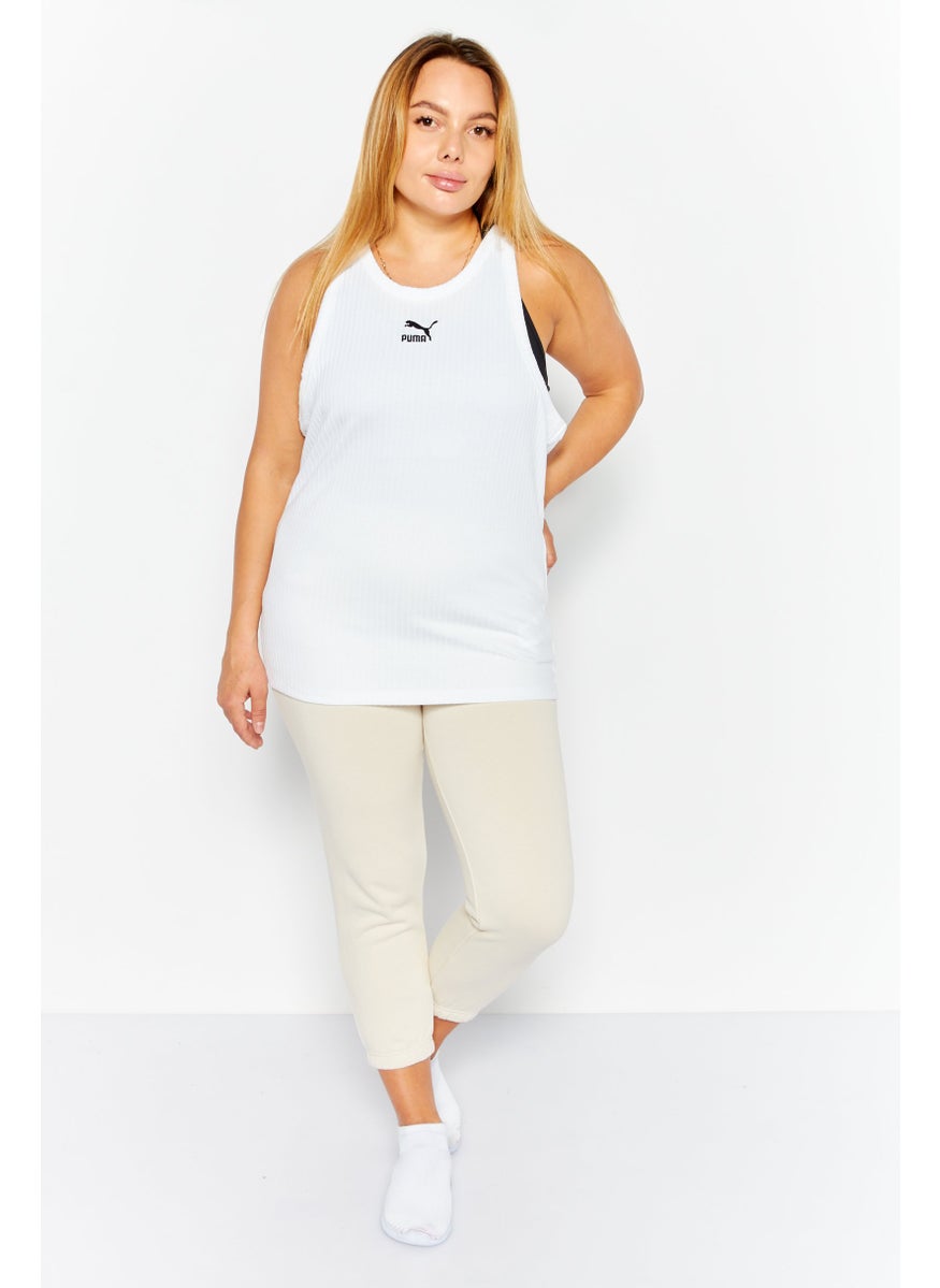 PUMA Women Slim Fit Sleeveless Training Tank Top, White  - Image 3