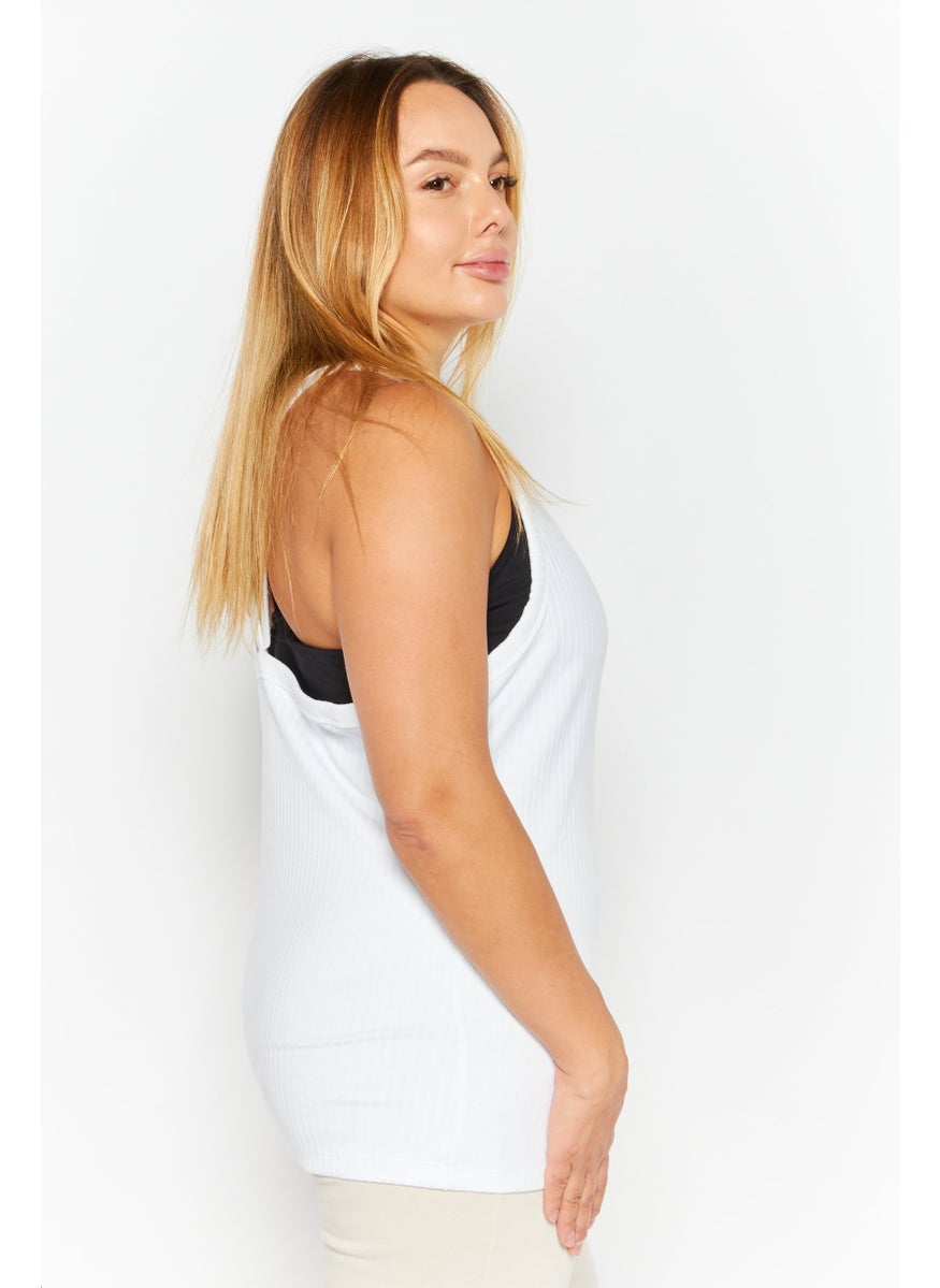 PUMA Women Slim Fit Sleeveless Training Tank Top, White  - Image 2