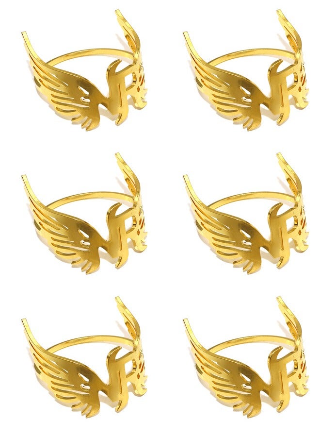 GROWSTEADY مجموعة من 6 حلقات ناكبين على شكل جناح بإبزيم منشفة - Image 1