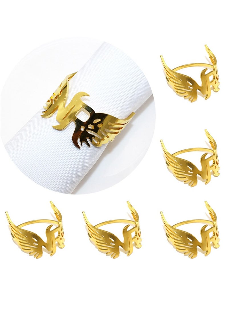 GROWSTEADY مجموعة من 6 حلقات ناكبين على شكل جناح بإبزيم منشفة - Image 2