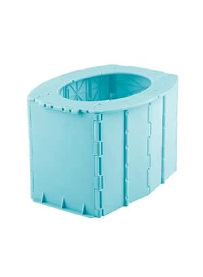 Portable Folding Travel Potty Chair Lightweight Blue For Car And Outdoor Use - Image 1