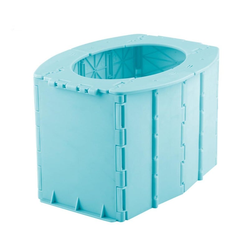 Portable Folding Travel Potty Chair Lightweight Blue For Car And Outdoor Use - Image 2