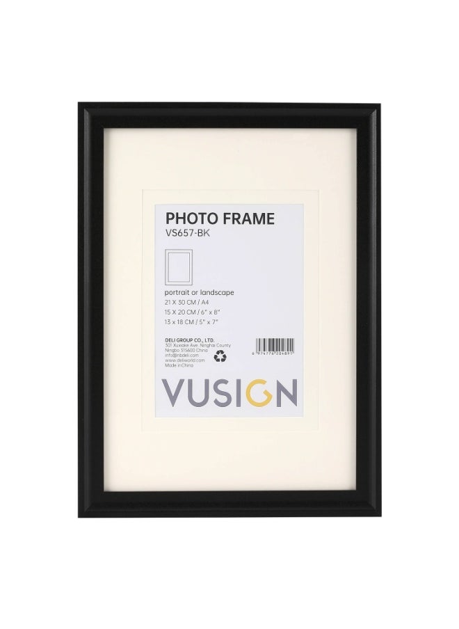 VUSIGN 210x300mm Black Photo Frame – Large Wall or Tabletop Picture Display – Sleek & Durable Design  - Image 3