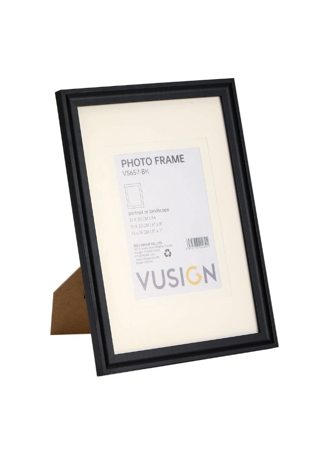 VUSIGN 210x300mm Black Photo Frame – Large Wall or Tabletop Picture Display – Sleek & Durable Design  - Image 1