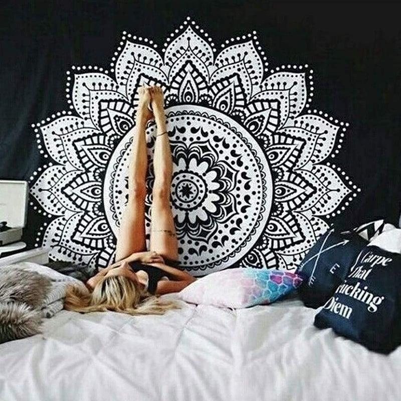 NOKHWAL Bedsheet Tapestry Wall Hanging Mandala Tapestry Handmade Printed Design Cotton Wall Hanging Tapestry Wall Hanging Bedsheet Wall Décor Poster (A, 84x54 Inches) - Image 2