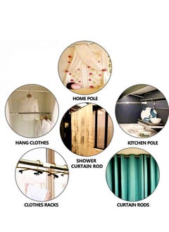 Lavish 2 Pcs Adjustable No Drill Tension Rod Curtain Shower Rod, 39.4 Inch-78.7 Inch  - Image 4