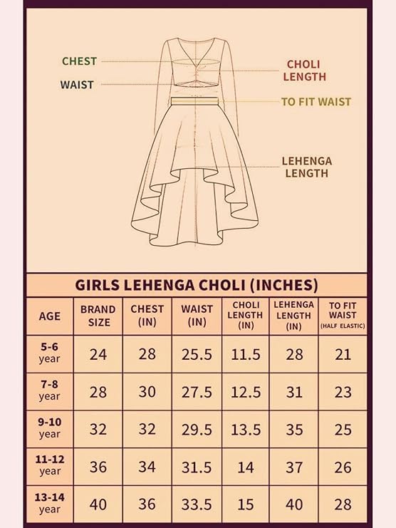 Naixa Girls Red Chanderi V Neck 3/4 Sleeve Floral Printed Choli and Lehenga with Dupatta Set | Latest Floral Designer Printed Lehenga Choli Set for Girls (SE09_11-12 Year) - Image 4