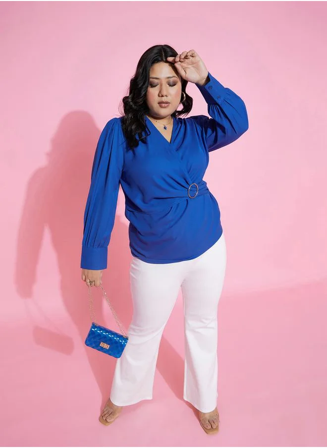 ساسافراس Front Button Detail Bell Bottom Trousers by Styli