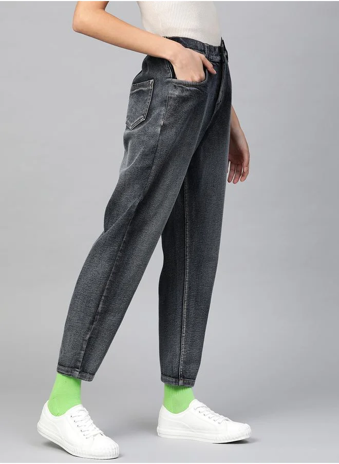 SASSAFRAS High Rise Washed Basic Jeans